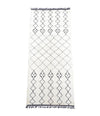 Handwoven Moroccan Berer rug Beni Ourain wool with tribal diamond pattern