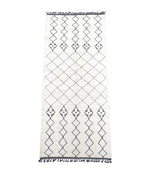 Handwoven Moroccan Berer rug Beni Ourain wool with tribal diamond pattern