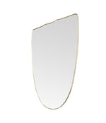 Large Italian 1950s shield mirror with brass frame - mid century mirrors