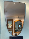 Large Italian 1950s shield mirror with brass frame - mid century mirrors