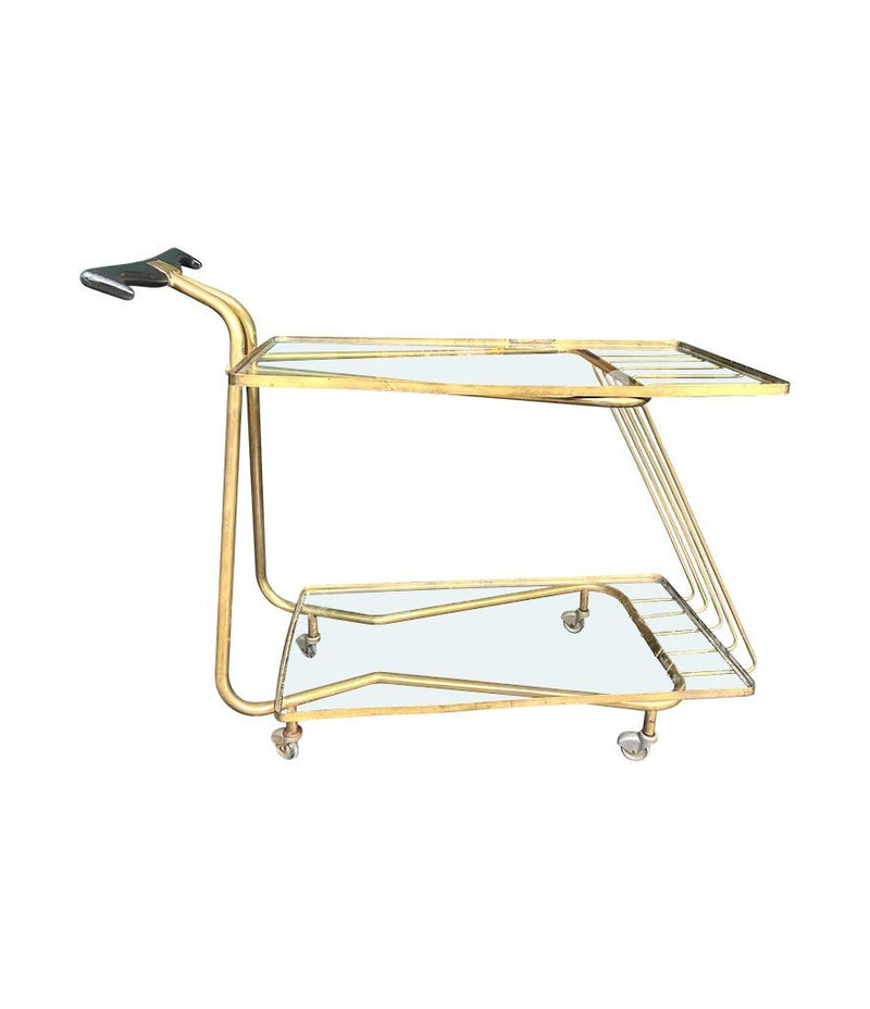 Mid Century Italian brass bar trolley 1950s