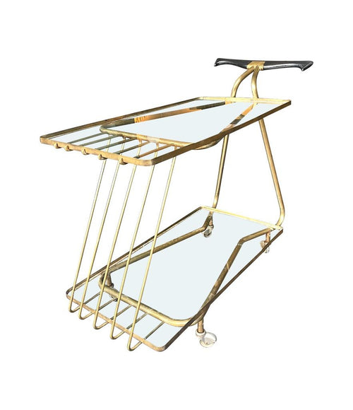 Mid Century Italian brass bar trolley 1950s