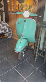 An orignal unique 1960s floor lamp made from the front half a Piaggio Vespa sprint 150