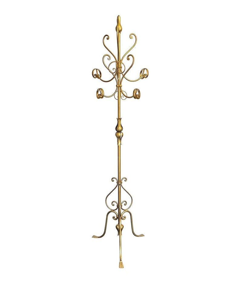 Ornate 1950's Style Italian Gilt Wrought Iron Coat Stand in the manner of Hans Kogl - Mid Century Furniture - Ed Butcher Antique Shop London