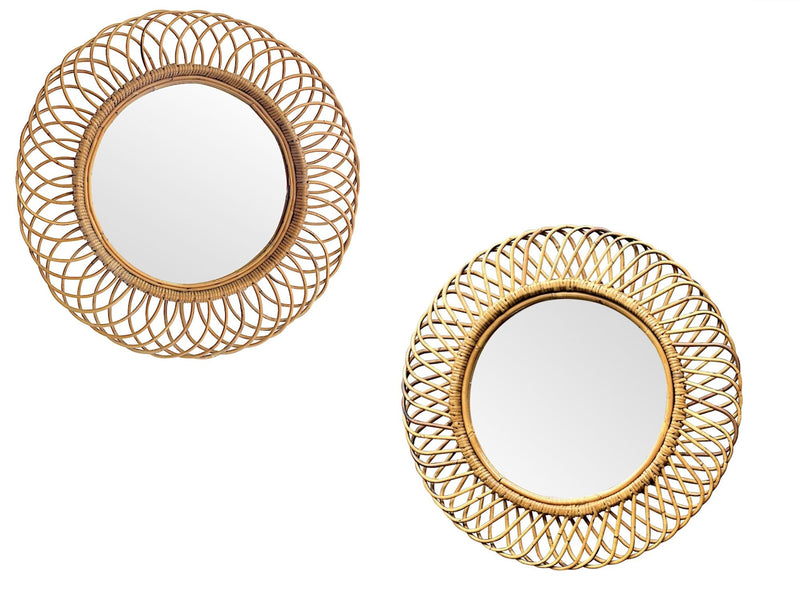 Bamboo Mirrors 1970s Italian by Franco Albini