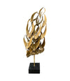 A large mid century brass torch cut, abstract sculpture attributed to Curtis Jere