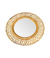 A pair of 1970s original Italian circular woven bamboo mirror by Franco Albini