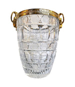 A 1960S GLASS AND GILT METAL CHAMPAGNE BUCKET WITH RAM HEAD HANDLES