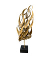 A large mid century brass torch cut, abstract sculpture attributed to Curtis Jere