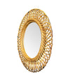 A pair of 1970s original Italian circular woven bamboo mirror by Franco Albini