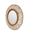 A pair of 1970s original Italian circular woven bamboo mirror by Franco Albini