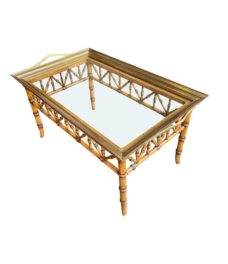 French Faux Bamboo Wooden Tray Table - Mid Century Furniture - Ed Butcher Antiques