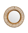 A pair of 1970s original Italian circular woven bamboo mirror by Franco Albini