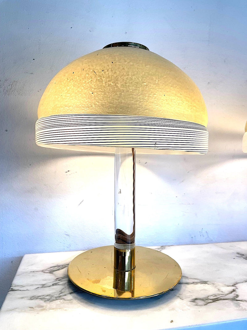 Vintage table lamps - Mid century lamps -vintage murano lamps - Vintage lamps - glass dome table lamps - Ed Butcher Antiques - Antique Shop London