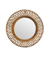 A pair of 1970s original Italian circular woven bamboo mirror by Franco Albini