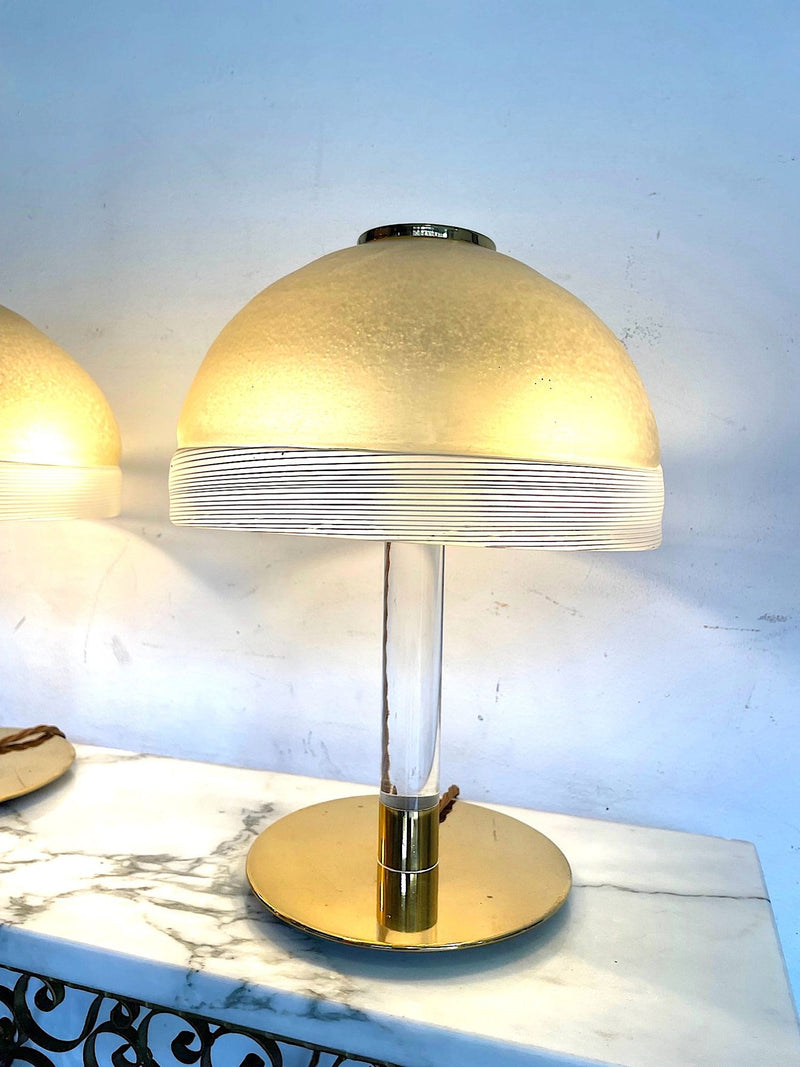 Vintage table lamps - Mid century lamps -vintage murano lamps - Vintage lamps - glass dome table lamps - Ed Butcher Antiques - Antique Shop London