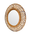 A pair of 1970s original Italian circular woven bamboo mirror by Franco Albini