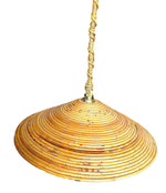 1970S ITALIAN BAMBOO CIRCULAR PENDANT LIGHT IN THE STYLE OF GABRIELLA CRESPI