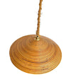 1970S ITALIAN BAMBOO CIRCULAR PENDANT LIGHT IN THE STYLE OF GABRIELLA CRESPI