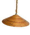 1970S ITALIAN BAMBOO CIRCULAR PENDANT LIGHT IN THE STYLE OF GABRIELLA CRESPI