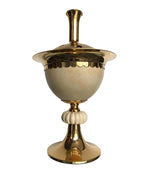 1970S POTPOURRI HOLDER IN GILT METAL WITH REAL OSTRICH EGG BY CHRISTIAN DIOR