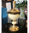 1970S POTPOURRI HOLDER IN GILT METAL WITH REAL OSTRICH EGG BY CHRISTIAN DIOR