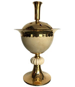 1970S POTPOURRI HOLDER IN GILT METAL WITH REAL OSTRICH EGG BY CHRISTIAN DIOR