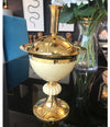 1970S POTPOURRI HOLDER IN GILT METAL WITH REAL OSTRICH EGG BY CHRISTIAN DIOR