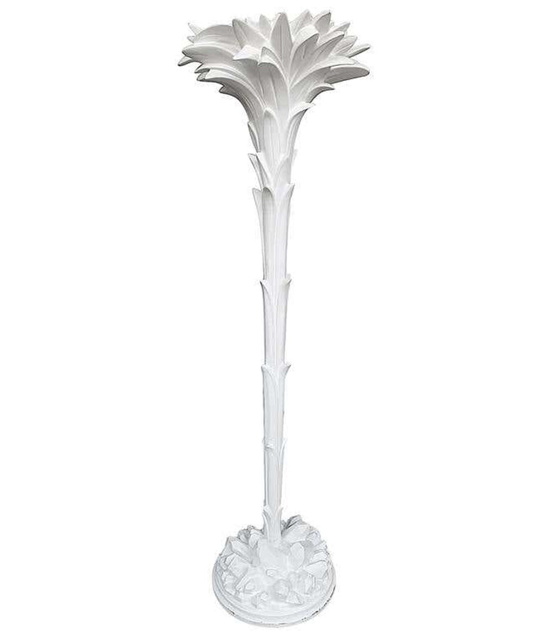 1970S SERGE ROCHE STYLE CAST RESIN AND PLASTER PALM LEAF FLOOR LAMP TORCHIERE