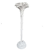 1970S SERGE ROCHE STYLE CAST RESIN AND PLASTER PALM LEAF FLOOR LAMP TORCHIERE