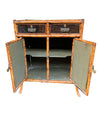 19TH CENTURY CHINOISERIE PAINTED BAMBOO CABINET WITH TWO DRAWERS AND TWO DOORS