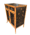 19TH CENTURY CHINOISERIE PAINTED BAMBOO CABINET WITH TWO DRAWERS AND TWO DOORS