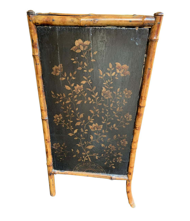 19TH CENTURY CHINOISERIE PAINTED BAMBOO CABINET WITH TWO DRAWERS AND TWO DOORS