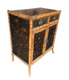 19TH CENTURY CHINOISERIE PAINTED BAMBOO CABINET WITH TWO DRAWERS AND TWO DOORS