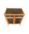 19TH CENTURY CHINOISERIE PAINTED BAMBOO CABINET WITH TWO DRAWERS AND TWO DOORS