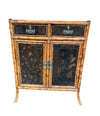 19TH CENTURY CHINOISERIE PAINTED BAMBOO CABINET WITH TWO DRAWERS AND TWO DOORS