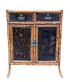 19TH CENTURY CHINOISERIE PAINTED BAMBOO CABINET WITH TWO DRAWERS AND TWO DOORS