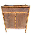 19TH CENTURY CHINOISERIE PAINTED BAMBOO CABINET WITH TWO DRAWERS AND TWO DOORS