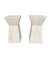 A pair of interesting shaped Italian 1970s travertine pedestals / bedside tables