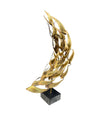 A large mid century brass torch cut, abstract sculpture attributed to Curtis Jere