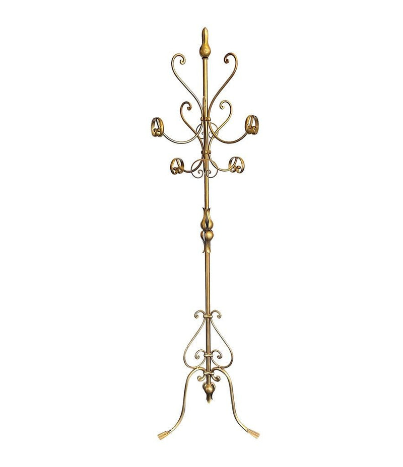 Ornate 1950's Style Italian Gilt Wrought Iron Coat Stand in the manner of Hans Kogl - Mid Century Furniture - Ed Butcher Antique Shop London