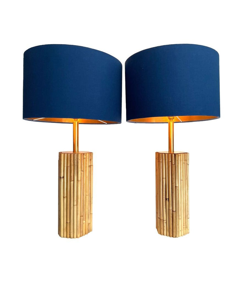 Mid Century Lighting - 1970s Table lamps - Bamboo - Italian - Eb Butcher Antique Shop London