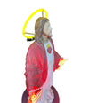 A fantastic original Chris Bracey neon art sculpture of Jesus with neon guns, halo and title on the base “I'll Be Back"