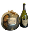 24-CARAT GOLD-PLATED APPLE SHAPED ICE BUCKET WITH DETAILED LEAF HANDLE