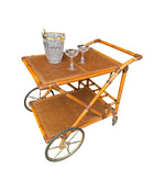 Vintage Drinks Trolley - Italian Riviera -  1970s - Bamboo - Rattan - Ed Butcher Antique Shop London