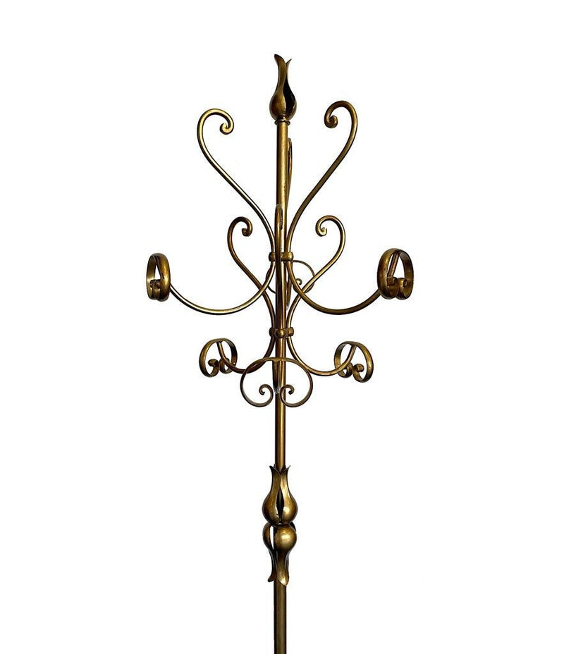 Ornate 1950's Style Italian Gilt Wrought Iron Coat Stand in the manner of Hans Kogl - Mid Century Furniture - Ed Butcher Antique Shop London