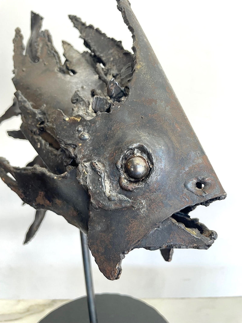 Brutalist Metal Fish Sculpture - Italian - 1970s - Ed Butcher Antique Shop London