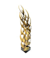 A large mid century brass torch cut, abstract sculpture attributed to Curtis Jere