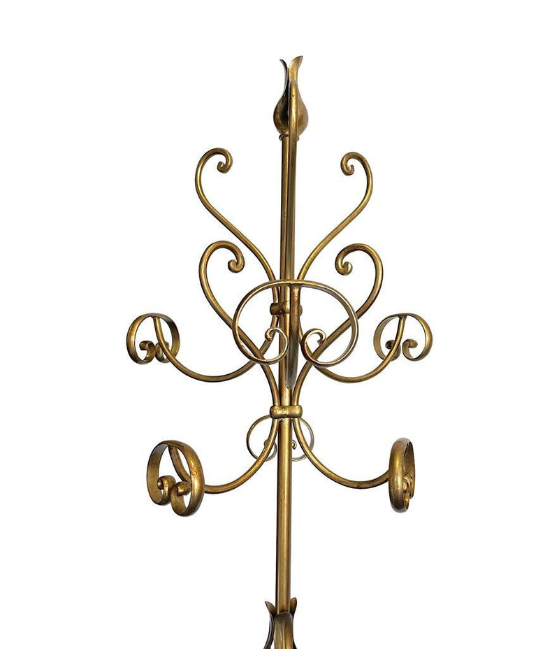 Ornate 1950's Style Italian Gilt Wrought Iron Coat Stand in the manner of Hans Kogl - Mid Century Furniture - Ed Butcher Antique Shop London