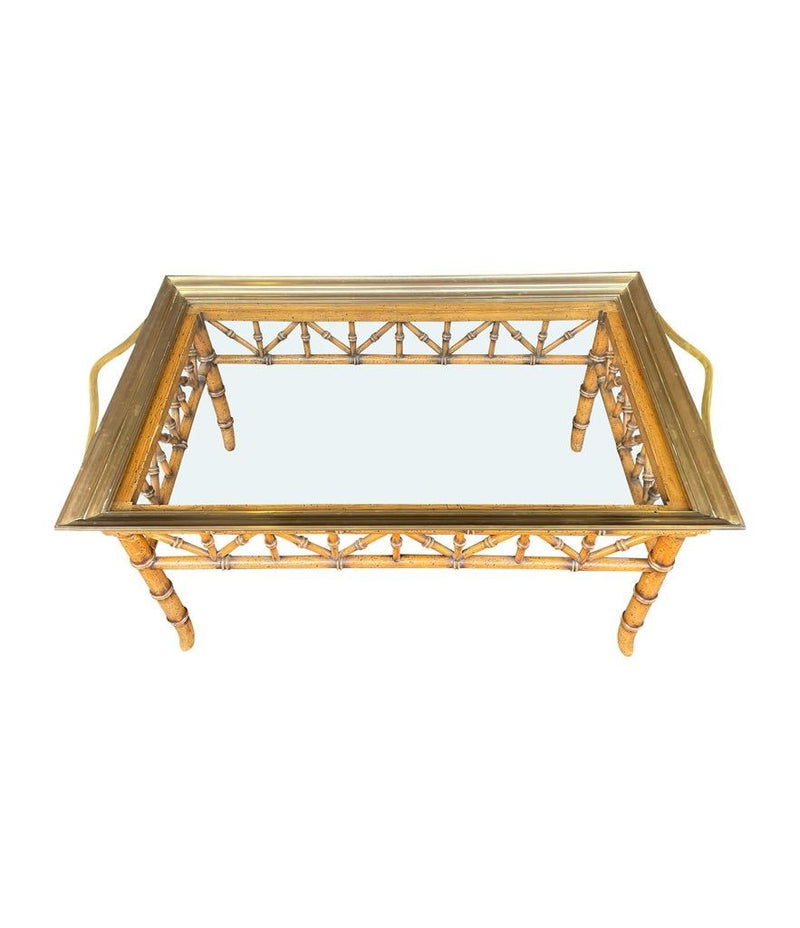 French Faux Bamboo Wooden Tray Table - Mid Century Furniture - Ed Butcher Antiques